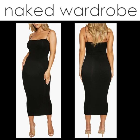 NWOT Naked Wardrobe Black Sultry Sheath Dress - Picture 1 of 9
